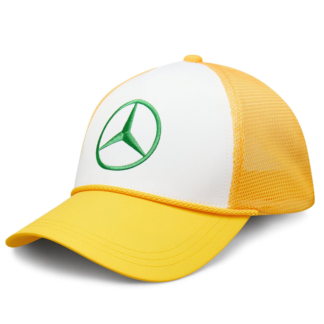 2024 Lewis Hamilton Silverstone Edition British GP White Yellow and Green Baseball Cap 