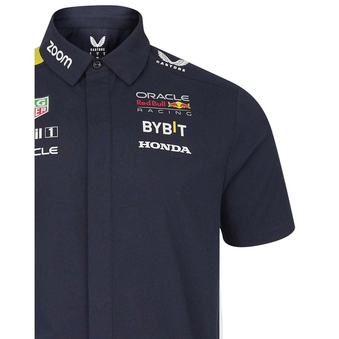 Red Bull Racing Button Down Men's Shirt - Blue 