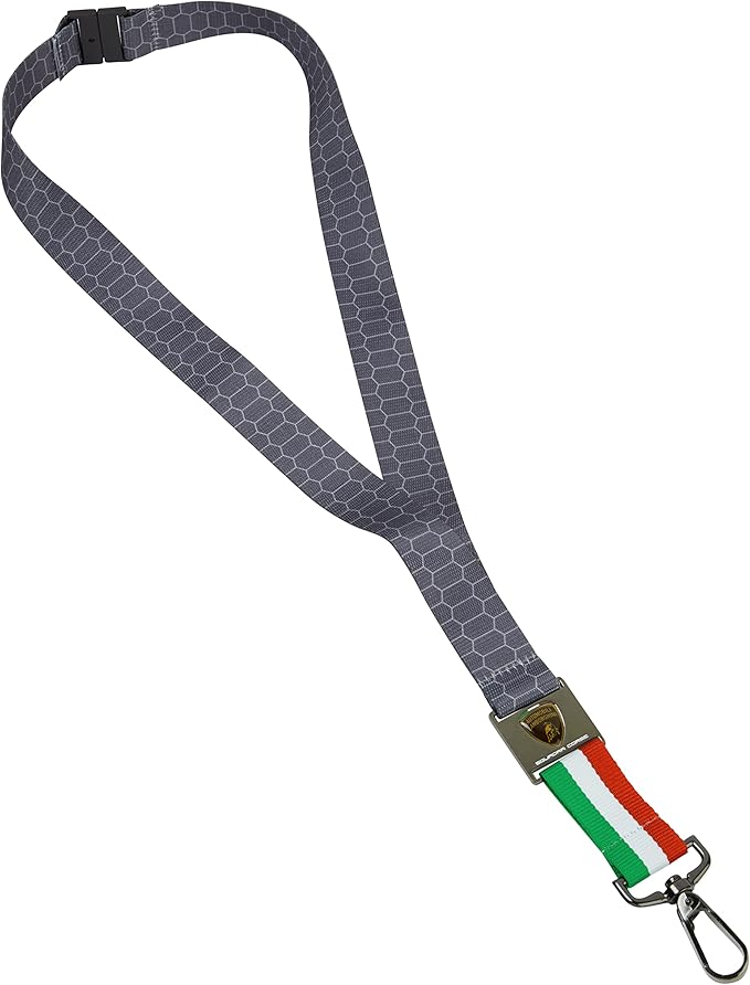 Automobili Lamborghini Squadra Corse  Lanyard Badge Holder Keychain - Grey