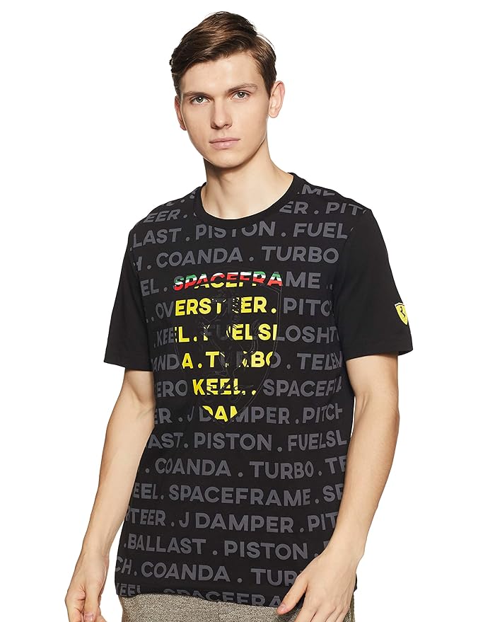 Puma Scuderia Ferrari SF Allover Big Shield Men's T-shirt - Black