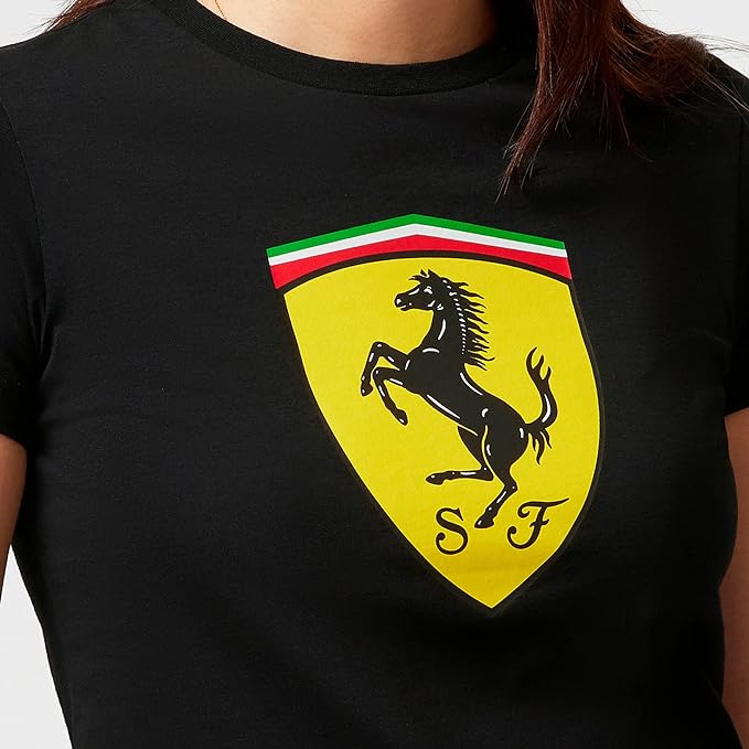 Scuderia Ferrari Official Prancing Horse Black Womens T-Shirt
