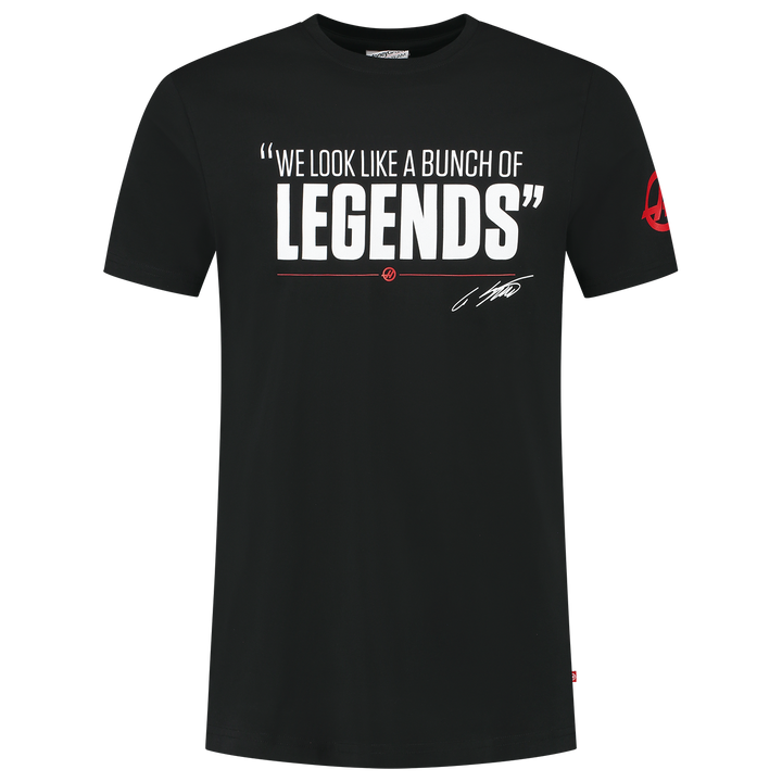 Official Haas F1 Gunther Steiner We Look Like a Bunch of Legends Men's Black T-shirt 
