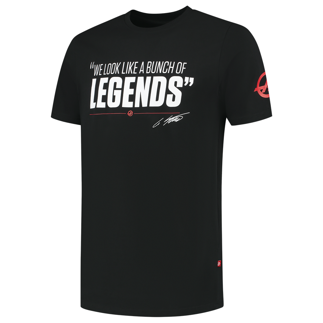 Authentic Haas F1 Team Gunther Steiner We Look Like a Bunch of Legends Men's Black T-shirt 