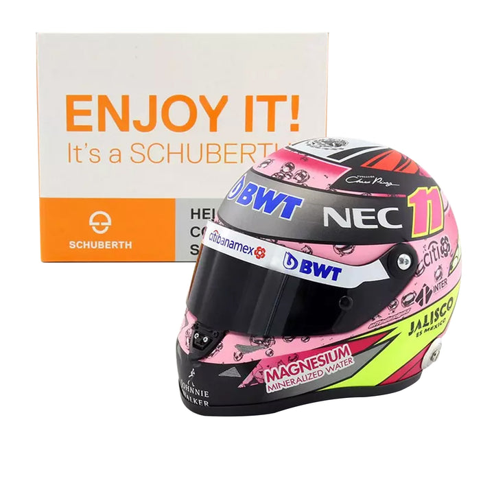 1/2 MINI HELMET - SCHUBERTH HELMET - F1 CASCO HELMET - FORCE INDIA VJM10 MERCEDES TEAM SAHARA N 11 SEASON 2017 CHECO SERGIO PEREZ