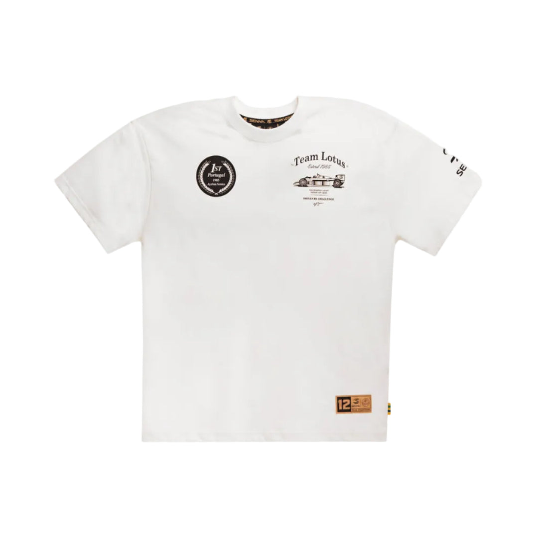 Ayrton Senna x Team Lotus Oversize Estoril 1985 T-Shirt - Beige