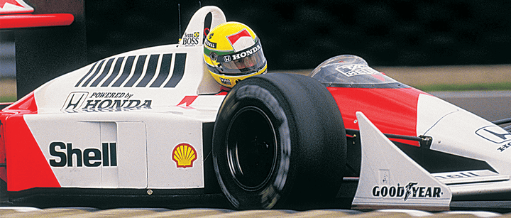 Ayrton Senna McLaren 1988 San Marino GP Helmet Poster - Yellow