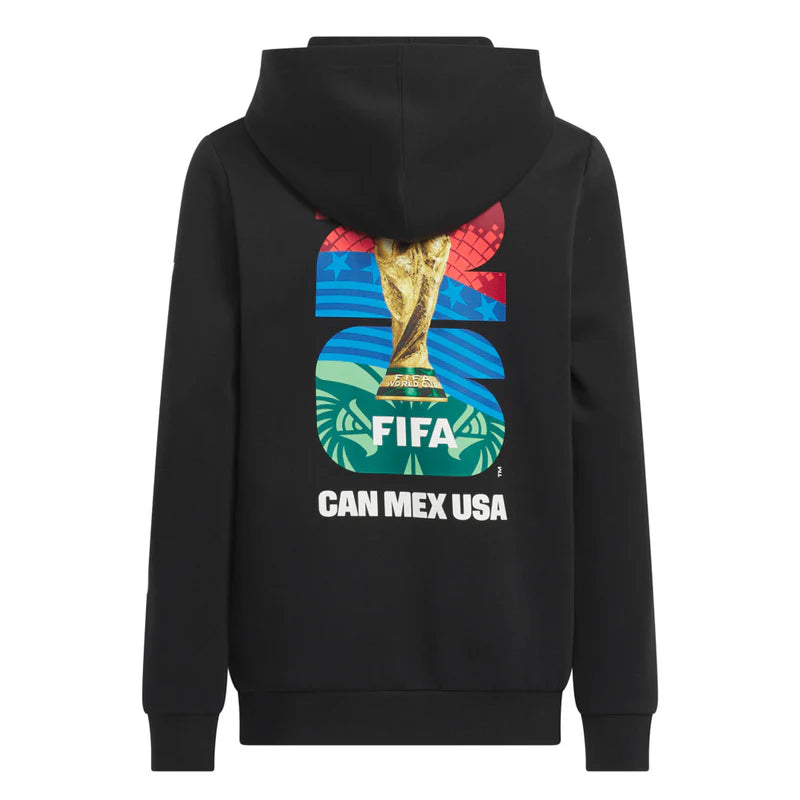 Adidas World Cup 2026 Match Graphic Kids Hoodie - Black