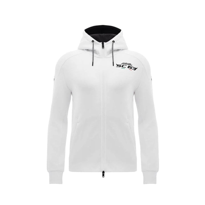 Automobili Lamborghini SC63 Hypercar Men's Full Zip Hoodie in White