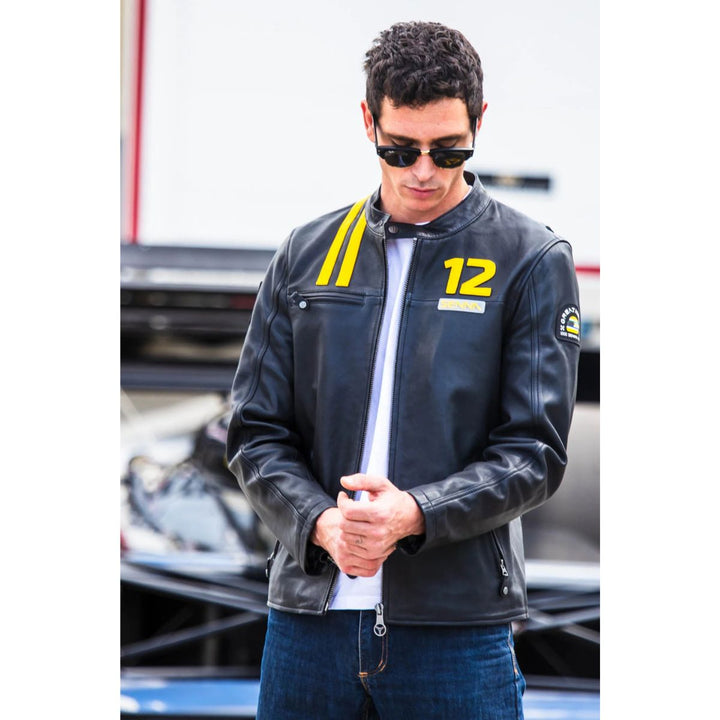 Ayrton Senna "Ayrton" Leather Men's Jacket - Black