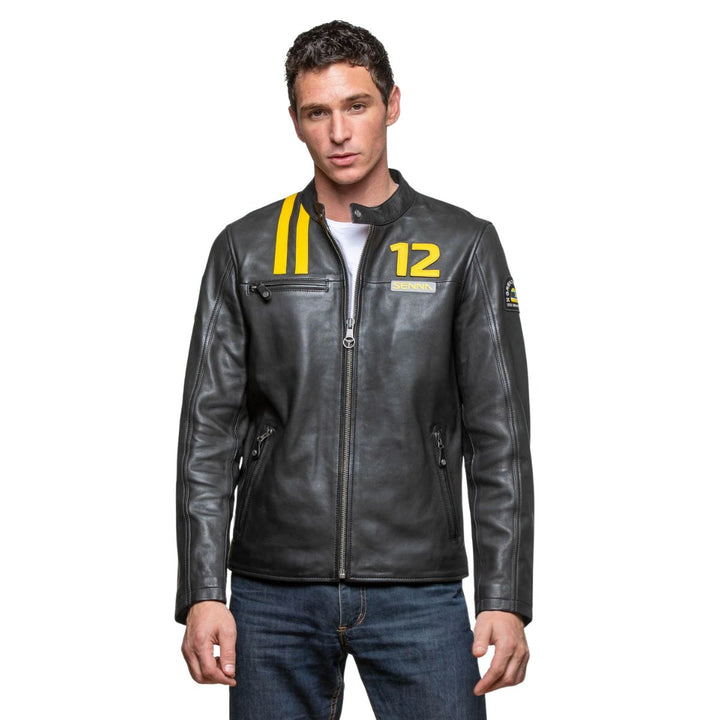 Ayrton Senna "Ayrton" Leather Men's Jacket - Black