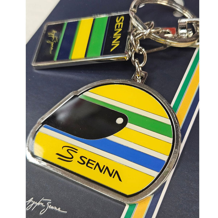 Ayrton Senna F1 Helmet Keychain - Multicolour