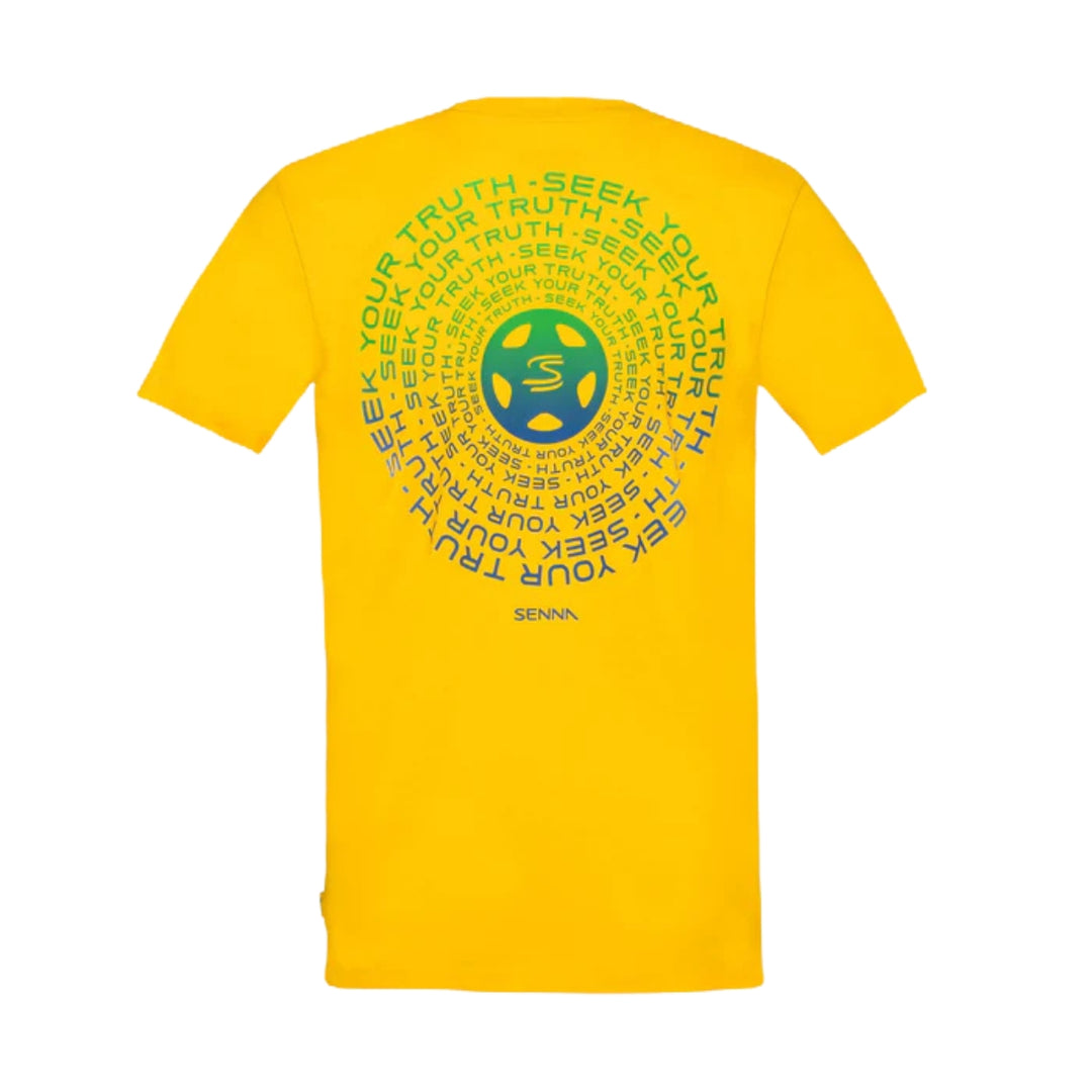 Ayrton Senna Seek Your Truth Circle Unisex T-shirt - Yellow