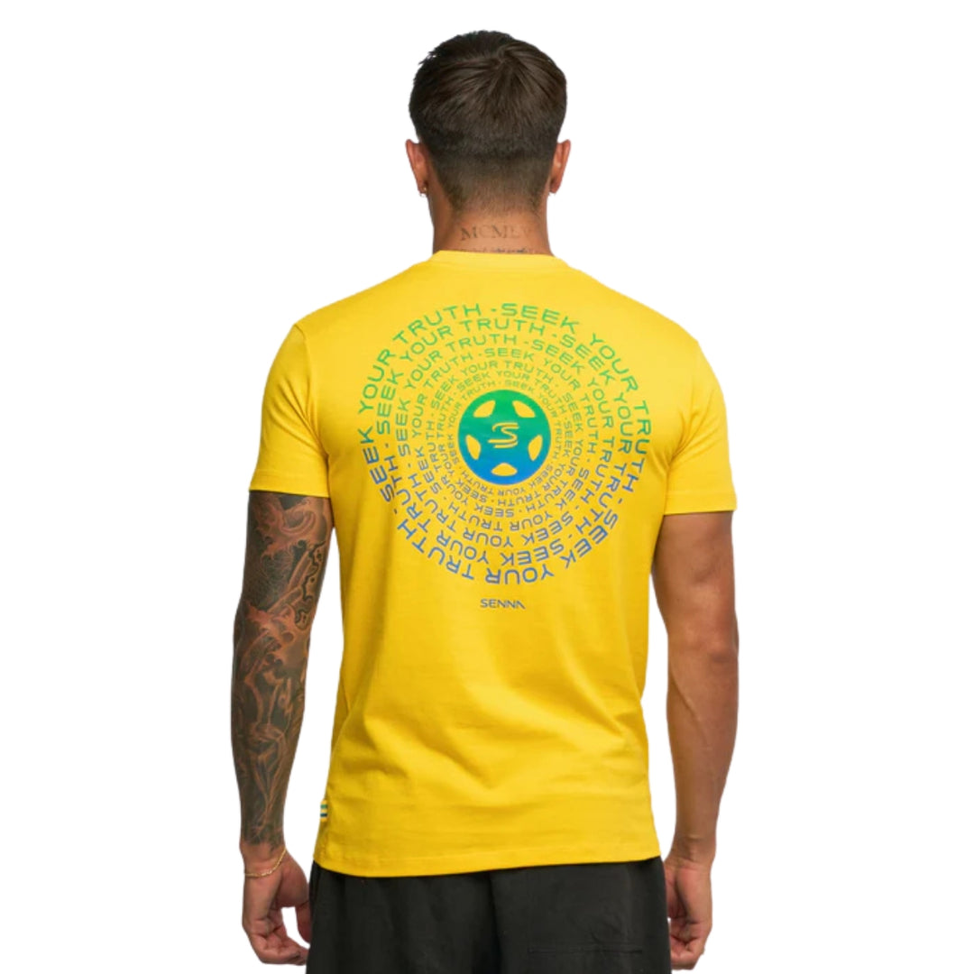 Ayrton Senna Seek Your Truth Circle Unisex T-shirt - Yellow
