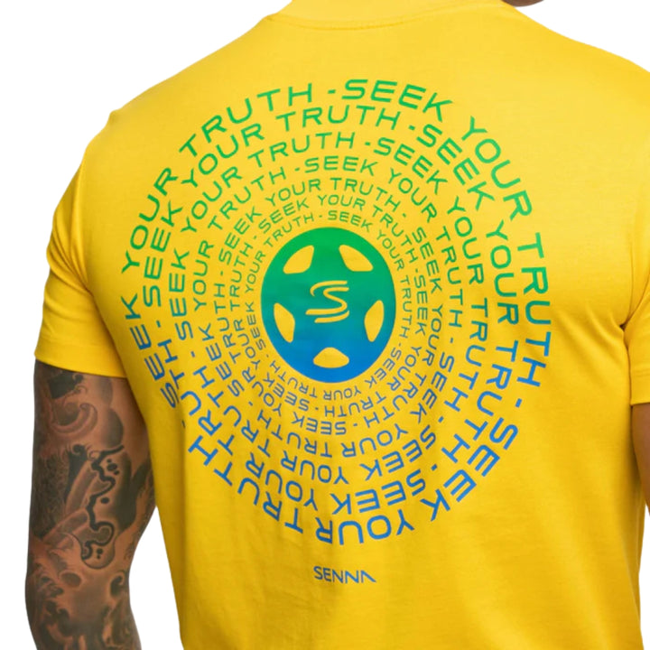 Ayrton Senna Seek Your Truth Circle Unisex T-shirt - Yellow