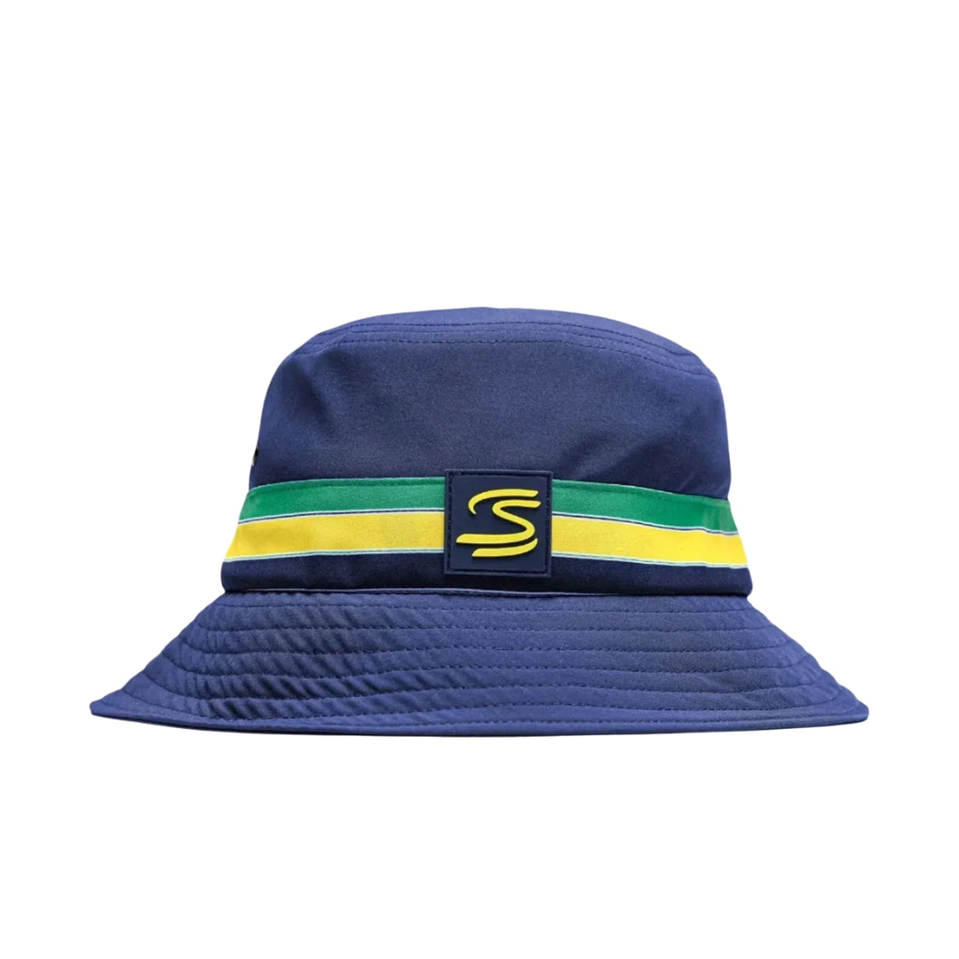Ayrton Senna  Signature Stripe Bucket Hat – Navy
