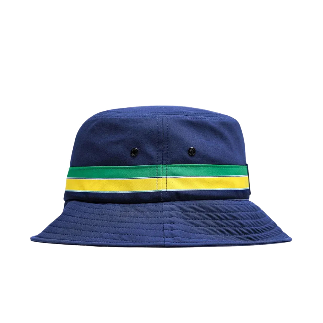 Ayrton Senna  Signature Stripe Bucket Hat – Navy