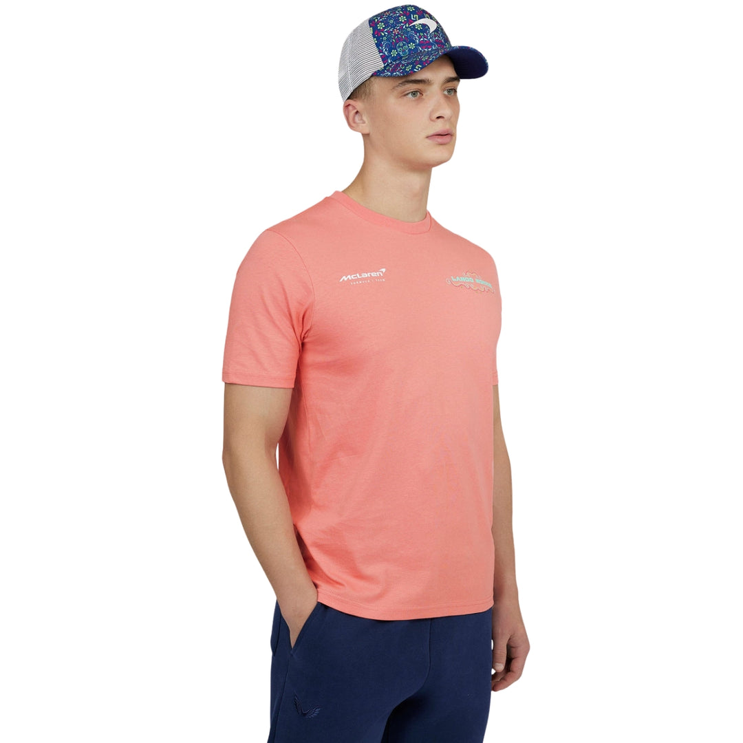 McLaren F1™ Lando Norris Mexican Grand Prix Men's T-Shirt - Coral Pink