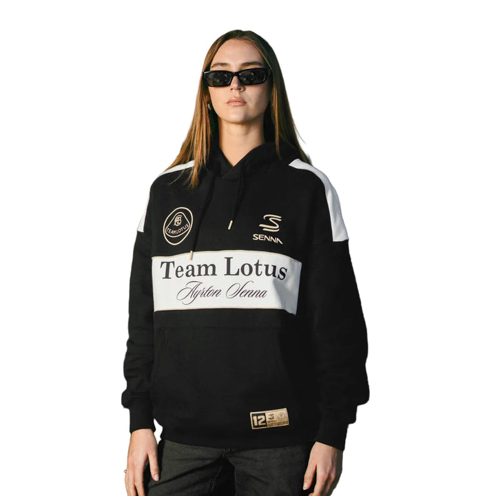 Senna x F1 Team Lotus Women Pullover Black and Cream 
