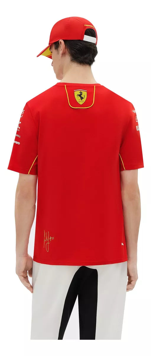 2024 Puma Ferrari F1 Team Carlos Sainz T-Shirt - Burnt Red 