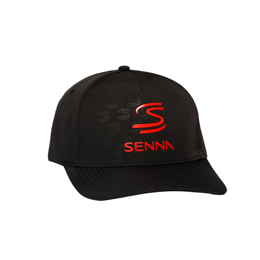 Ayrton Senna Debossed Poly Cap - Black