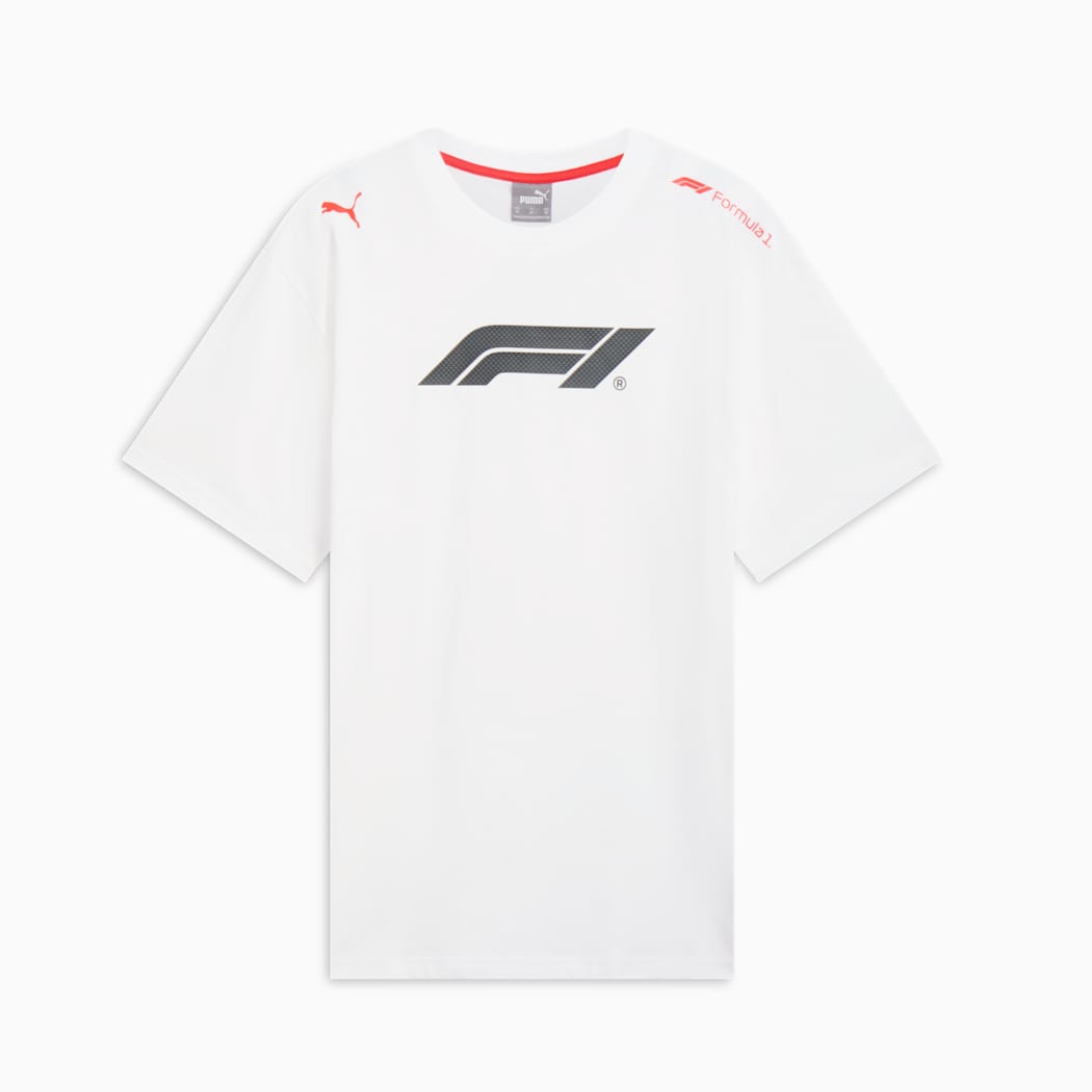 2024 PUMA x F1® ESS Men's Relaxed Unisex T-Shirt - Black/ White/ Red