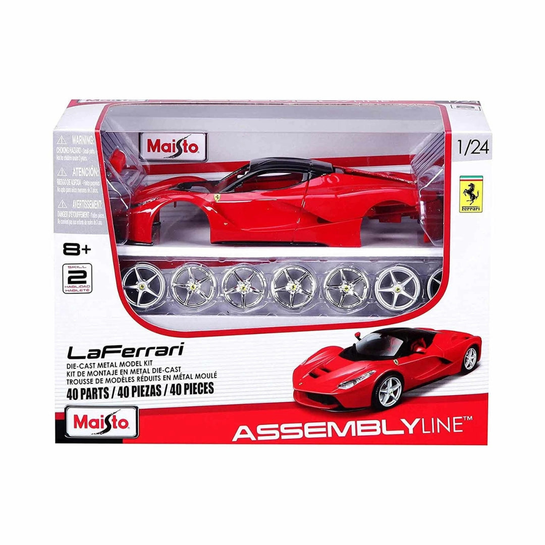 Ferrari LaFerrari Maisto AssemblyLine Diecast Metal Model Kit - Red