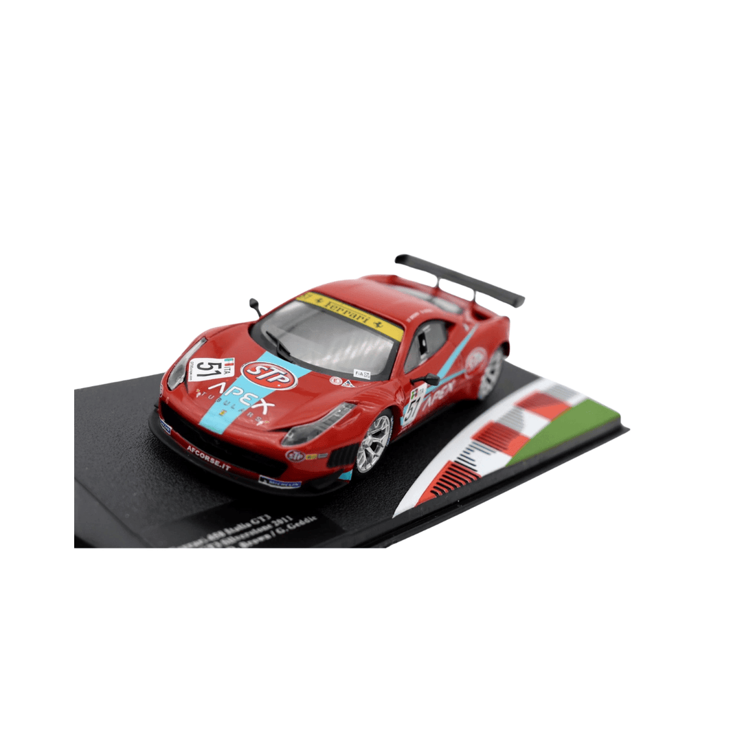 2011 Brown/Geddie Ferrari 458 Italia GT3 #51 FIA GT3 Silverstone GP 1:43 Model Car - Red
