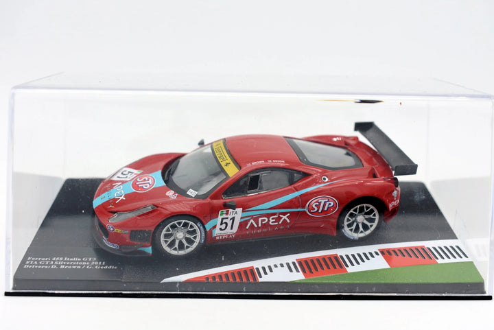 Ferrari 458 Italia GT3 #51 FIA GT3 Silverstone 2011 Brown, Geddie 1:43 Scale Diecast Red 