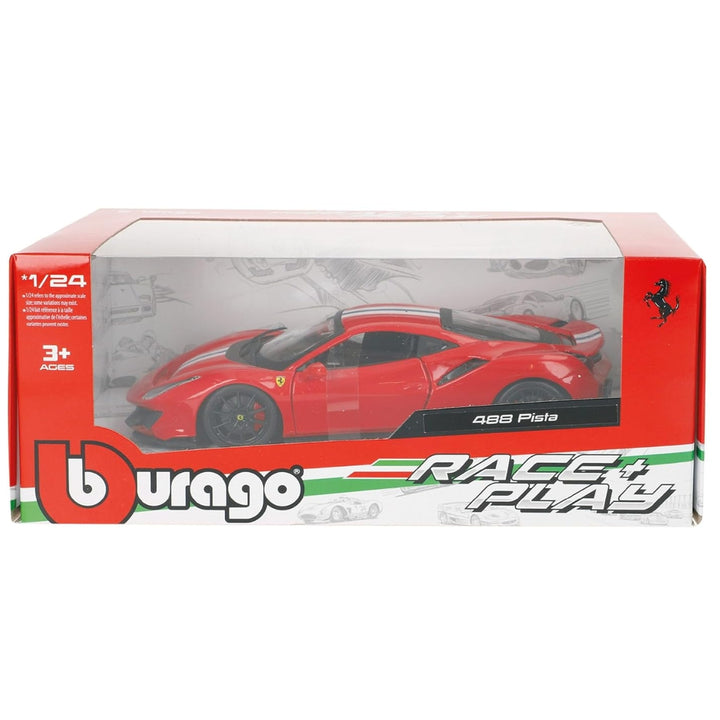 Ferrari 488 Pista Bburago 1:24 Scale Race & Play Model Car - Red