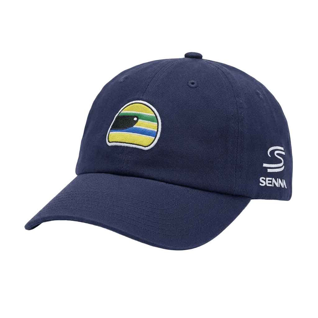 Ayrton Senna Helmet Washed Unisex Cap - Navy