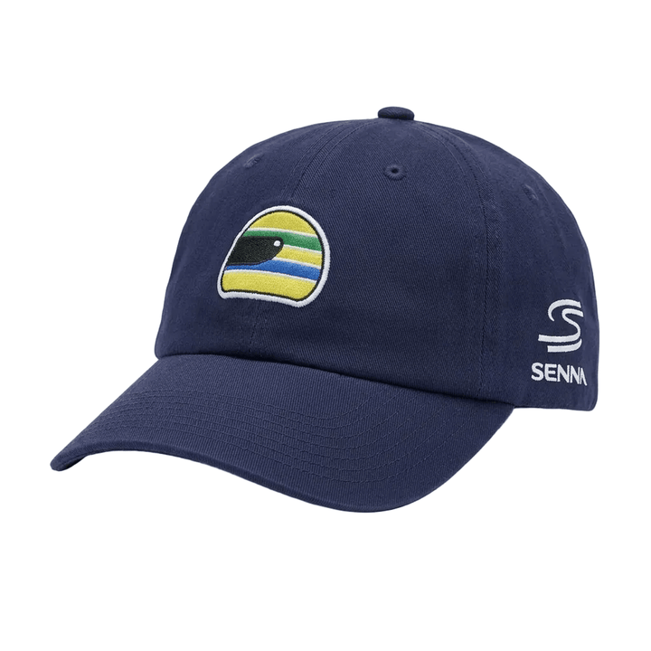 Ayrton Senna Helmet Washed Unisex Cap - Navy
