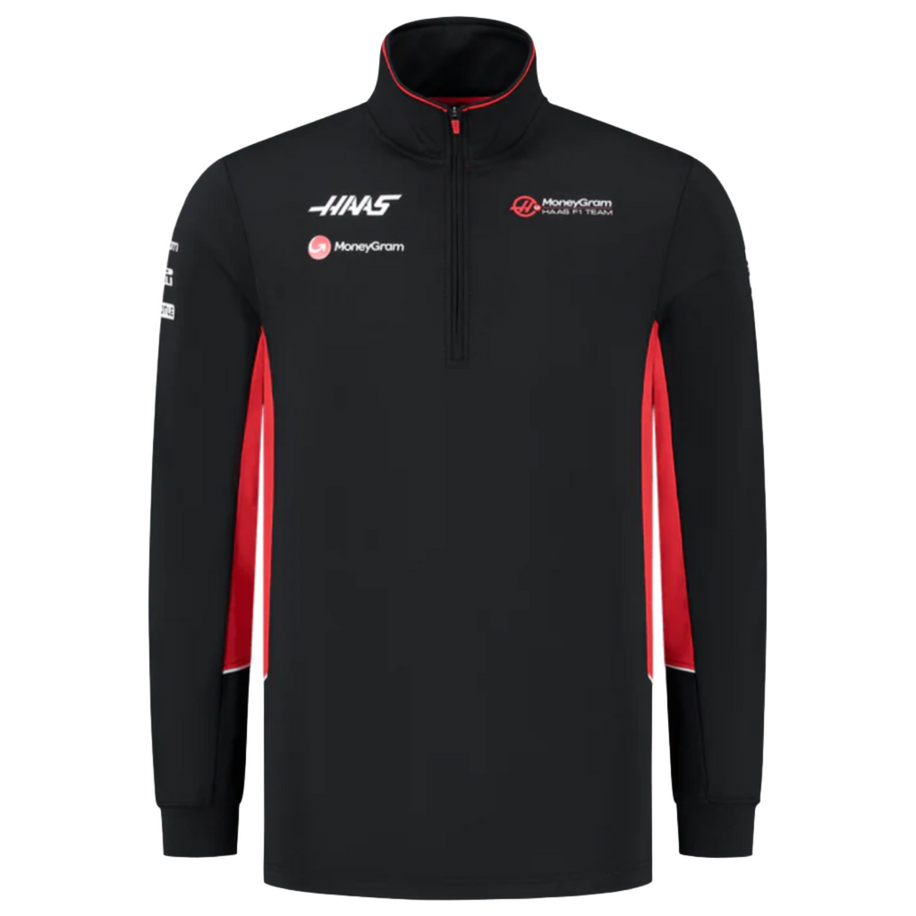 Haas F1™ Team Men's Fitted Half-Zip Sweater - Black – FANABOX™