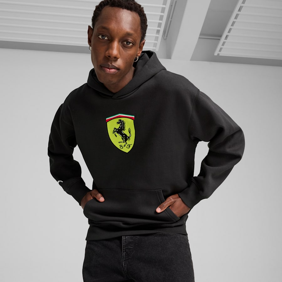 Puma Scuderia Ferrari Race Big Shield Motorsport Men's Adult Hoodie - Black