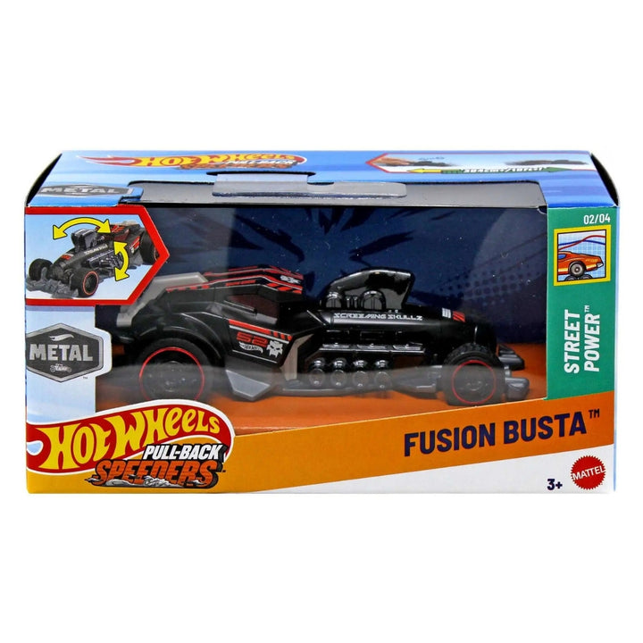 Hot Wheels Pull-Back Speeders – Fusion Busta Street Power – 1:43 Die-Cast Collectible