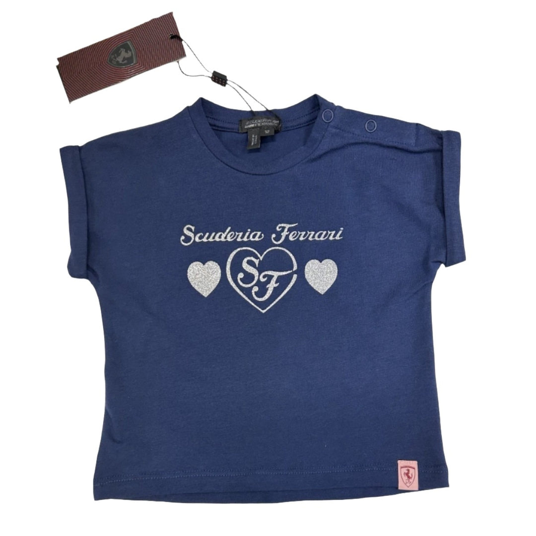 Scuderia Ferrari Baby Girl T-shirt SF Heart - Grey/Navy