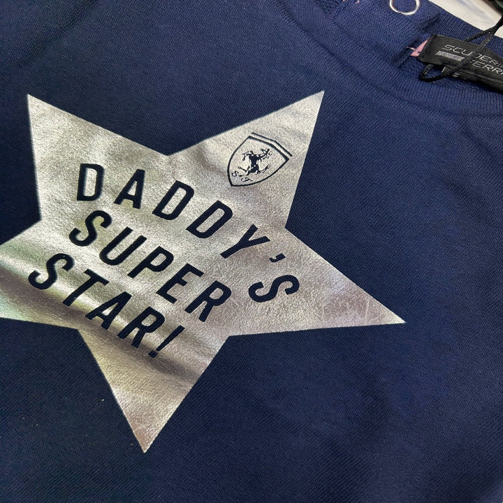 Scuderia Ferrari Infant Baby Girl Daddy Star Short Sleeve T-Shirt - Navy