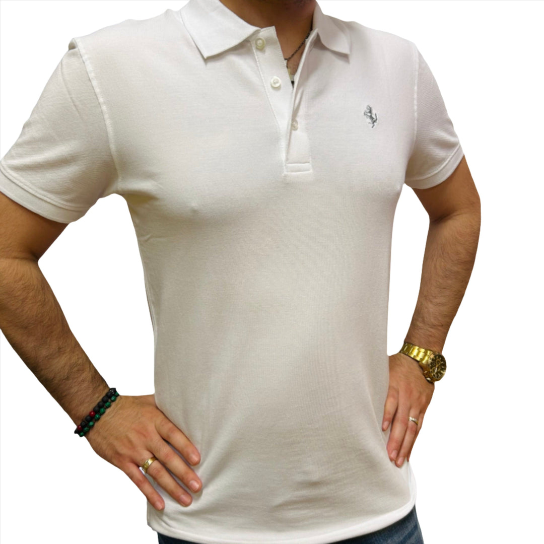 Genuine Authentic Scuderia Ferrari Polo Men's Golf Shirt - White 