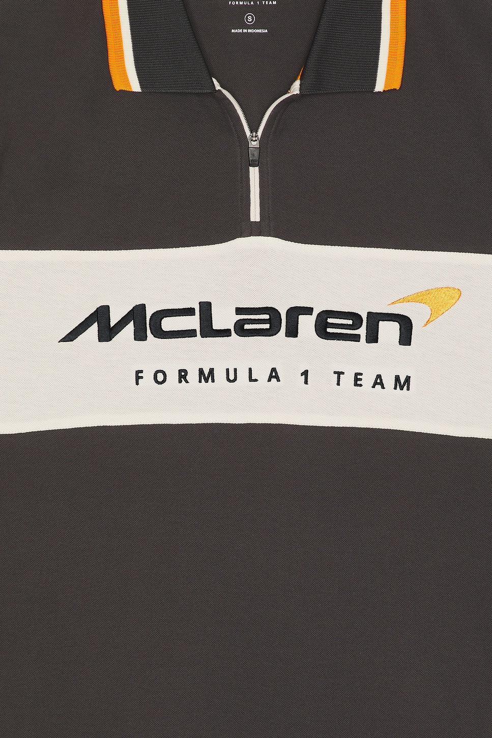 McLaren F1 Team Full Tilt Men's Polo Formula 1 - Charcoal Grey and Beige 