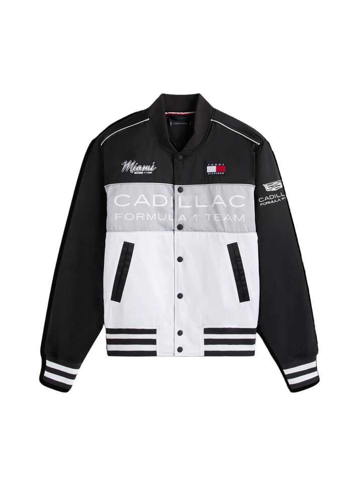 2026 Cadillac F1® Team x Tommy Hilfiger Special Edition Miami GP Varsity Jacket - White/Black