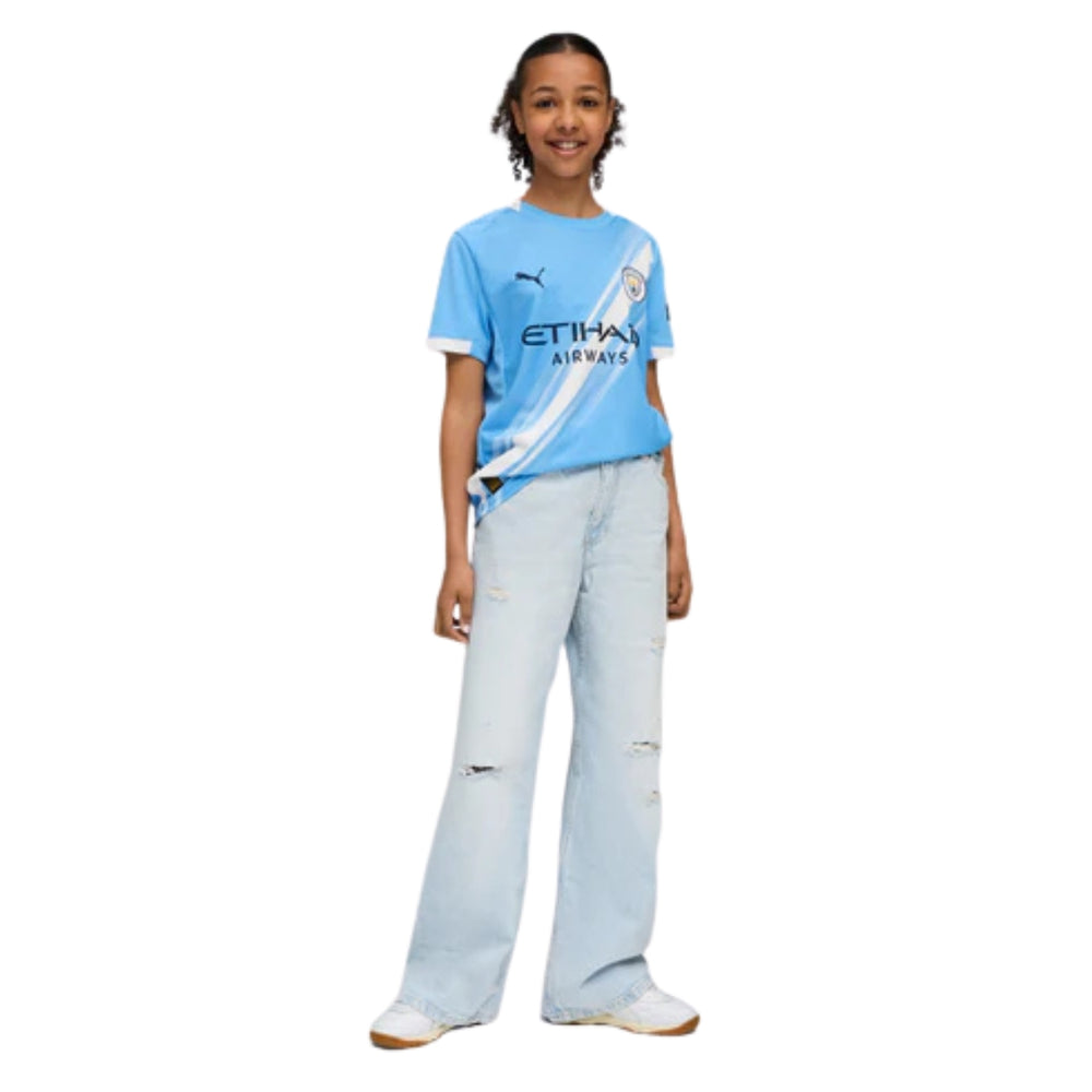 Manchester City 2025/26 Kids' Home Shirt – Sky Blue
