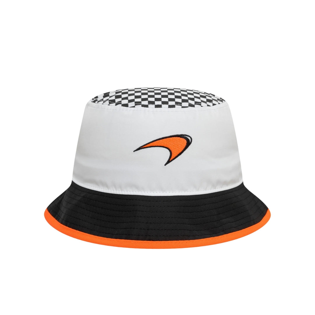 McLaren F1™ Checkered Bucket Hat Unisex Cap - White