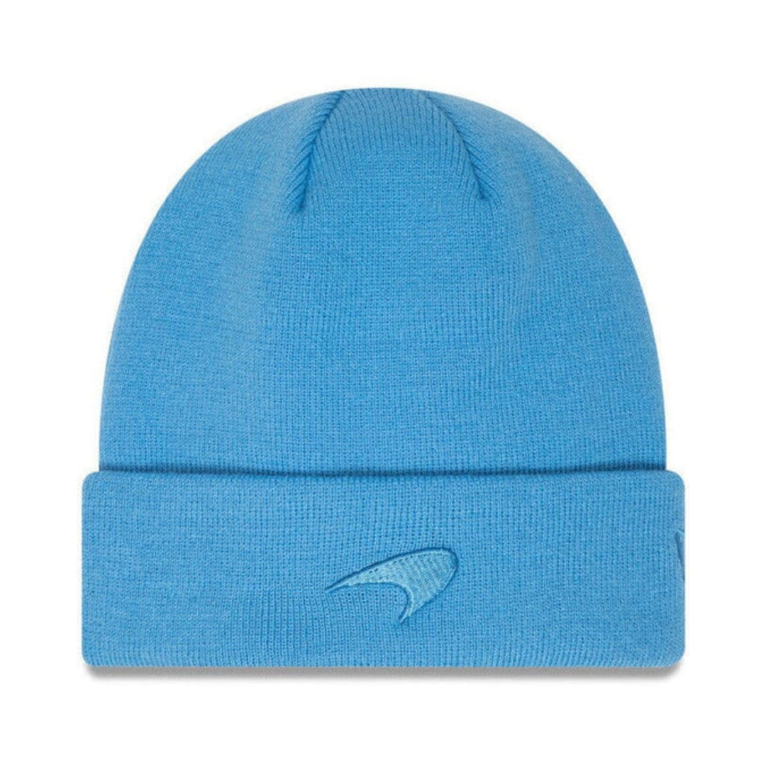 McLaren F1™ Seasonal Cuffed Knitted Unisex Winter Beanie - Beige / Blue