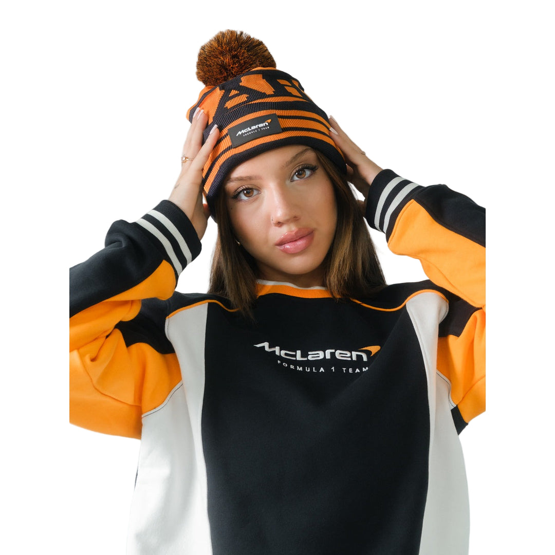 McLaren F1™ Team Bobble Unisex Men Women Winter Beanie with Pom - Papaya