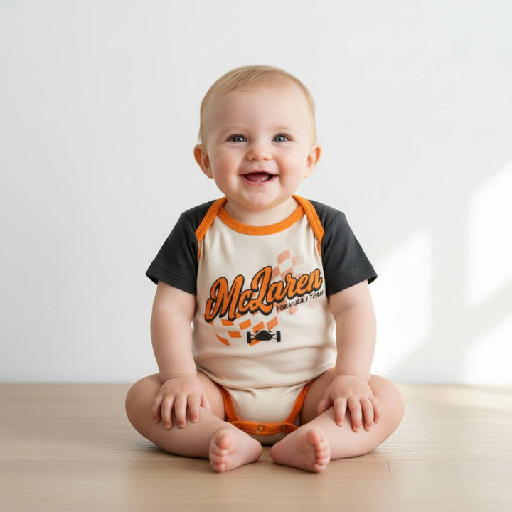 McLaren F1™ Team Baby Infant Onesie - Beige and Black