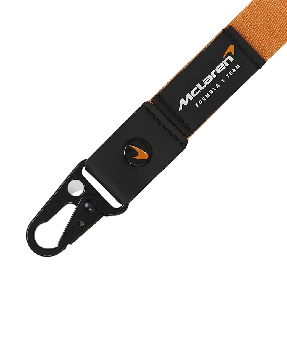 McLaren F1™ Team Embossed Nylon Webbing Lanyard Badge Holder – Papaya Orange