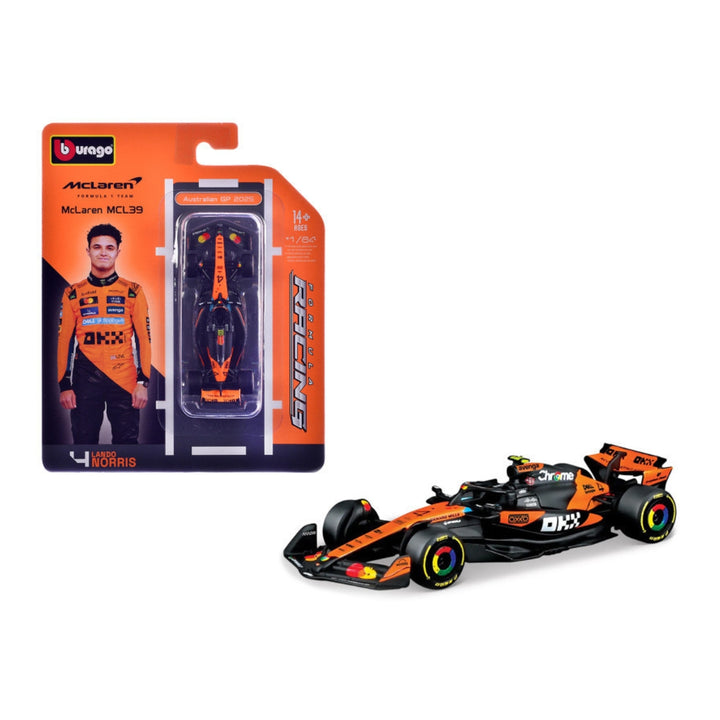 McLaren F1™ Team Lando Norris MCL39 Bburago 1:64 Scale Car - Orange