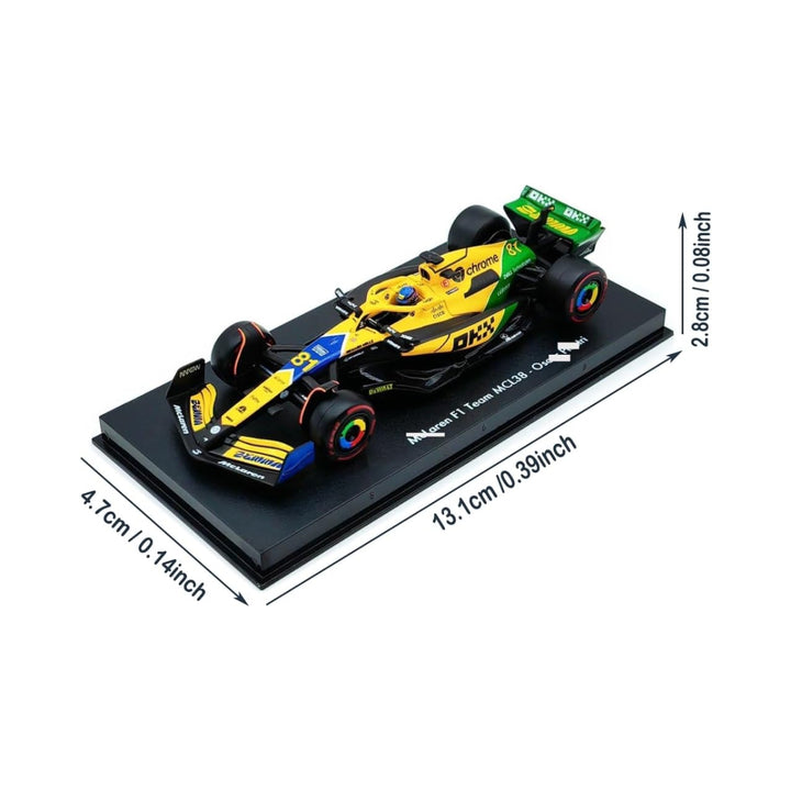 McLaren F1™ Team Monaco GP Oscar Piastri MCL38 BBurago 1:43 Encased Model Car – Yellow