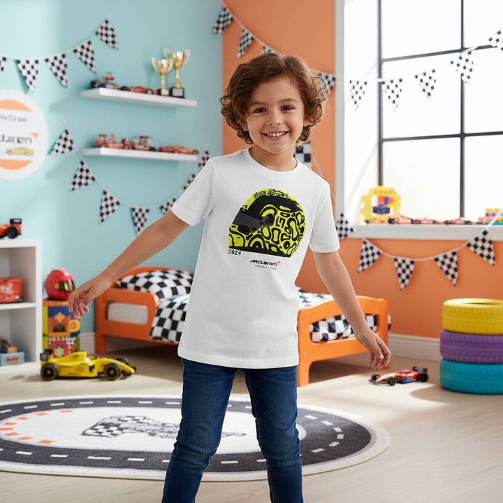 McLaren F1 Team Lando Norris Helmet Kids' Youth T-Shirt - White