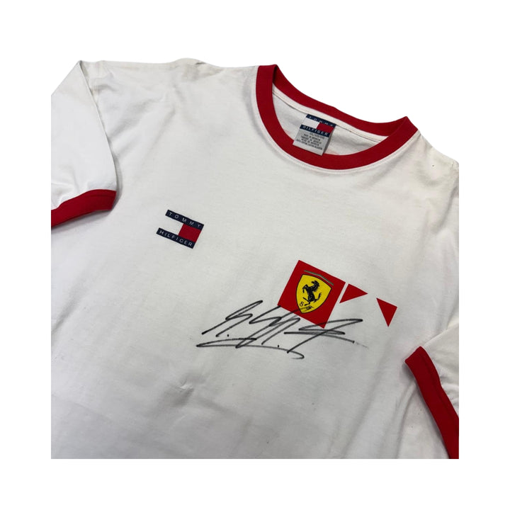 Michael Schumacher Frame Personally Signed T-shirt and 1998 Dekra #3 Cap Shadow Box - Accesorios - Blanco y rojo
