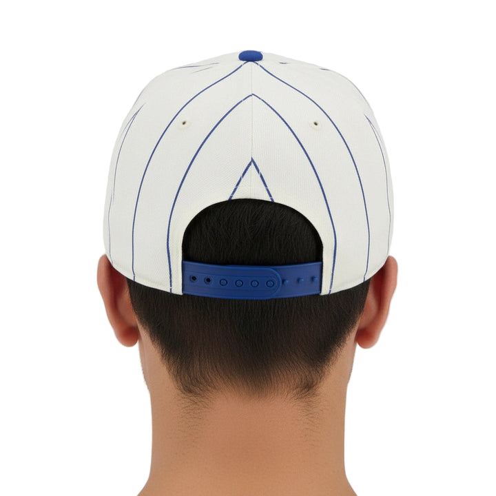 Montreal-Expos-Baseball-MLB-New Era- Jersey-Pinstripe -9FIFTY-Flat-Brim-Men's-Flat-Pral-Cap-White, Blue and Red